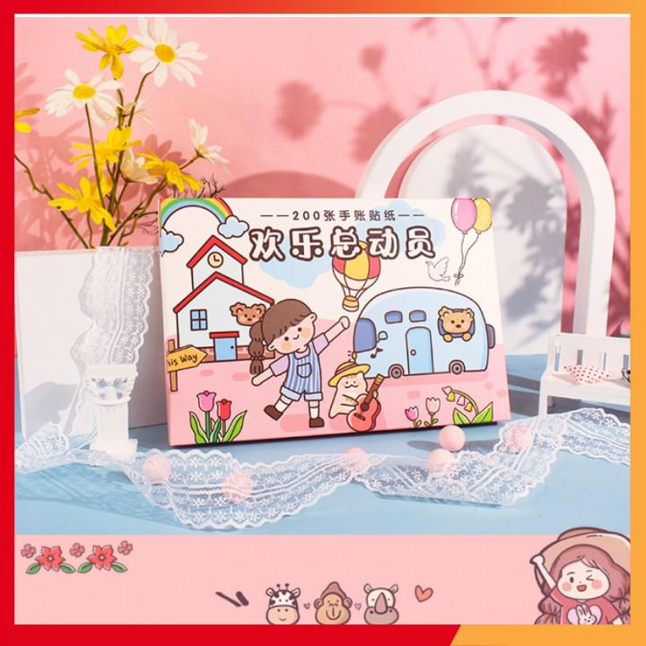 Sticker Cute Dễ Thương Anime Đáng Yêu Dán Sổ Tay Mũ Bảo Hiểm Trang Trí Bàn Học Shop Có Bán Hộp 100 Tấm