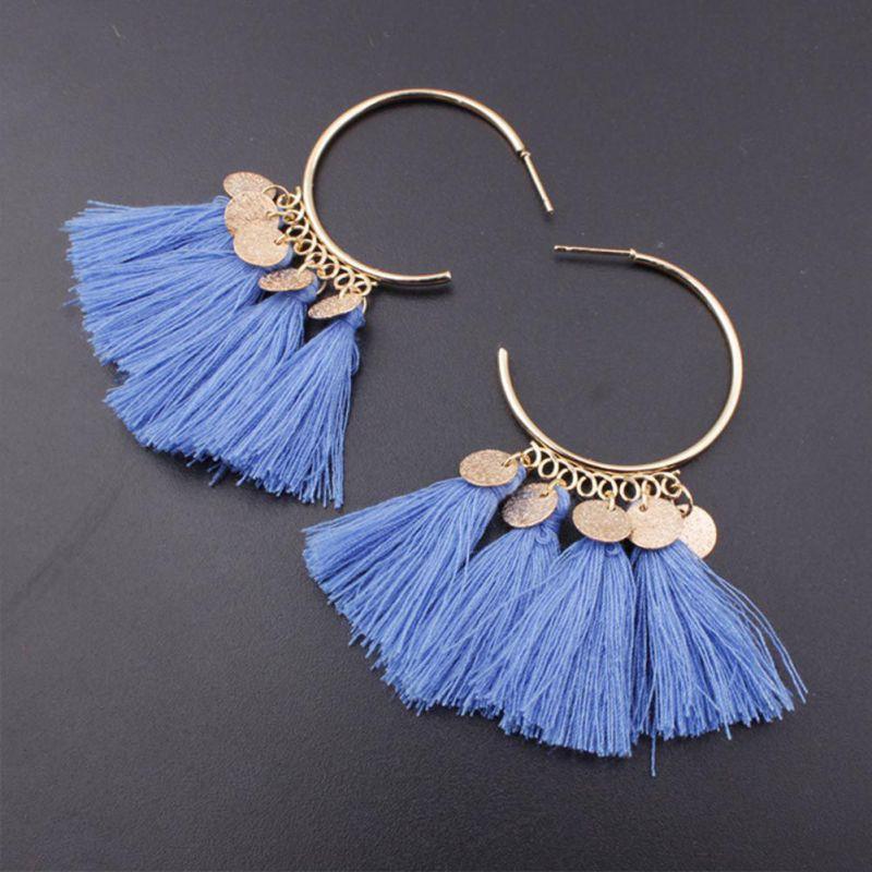 Bông tai tua rua dài cho nữ