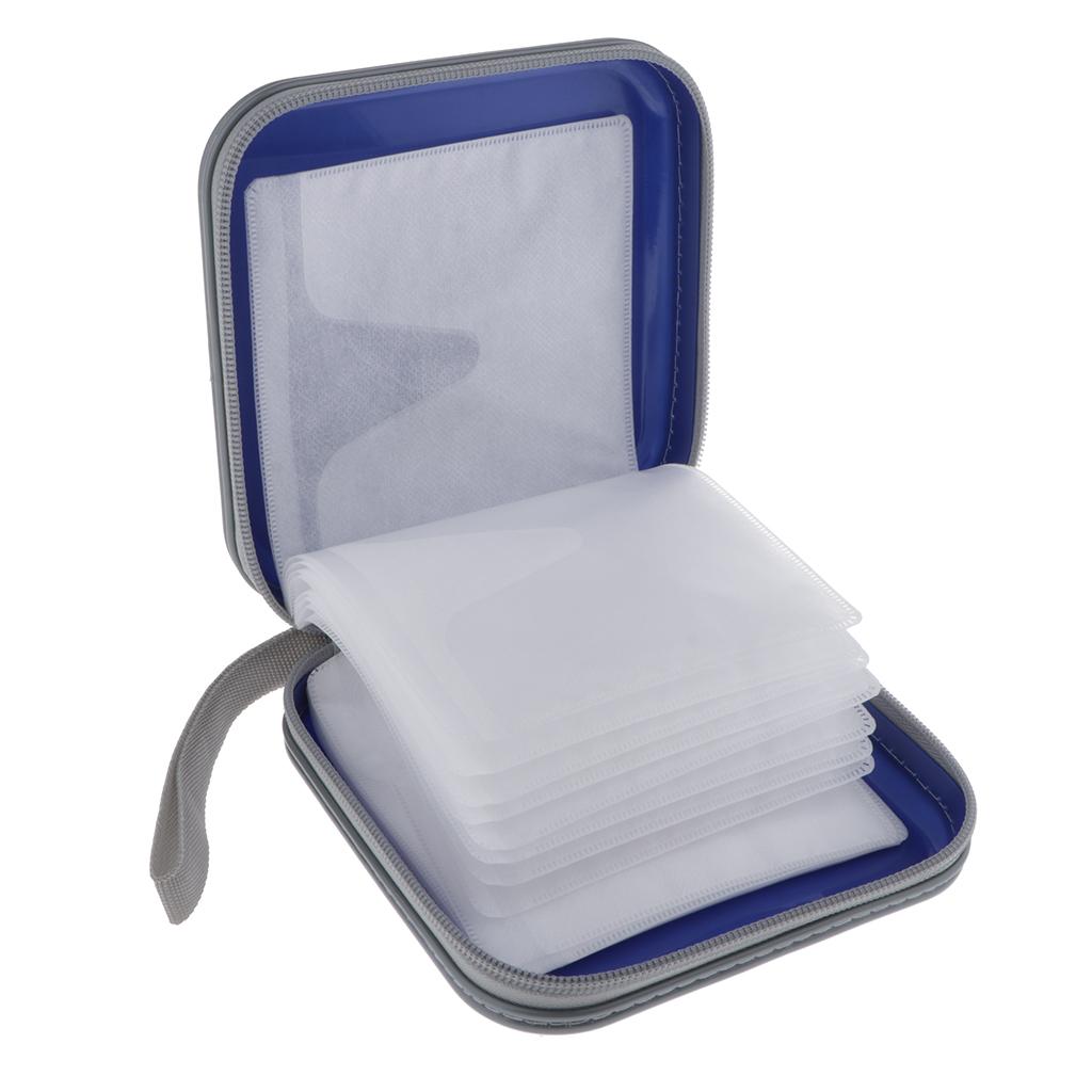 40 Disc CD Wallet DVD Plastic Case Storage Holder Bag Carry Protector Red/Blue