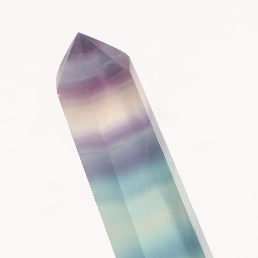 Natural Stone Hexagonal Crystal Column Colorful Fluorite Column Ornaments A