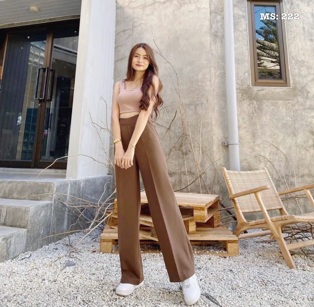 Quần ống rộng dậy kéo hông Cun Fashion chất tuyết mưa dày dặn form chuẩn đẹp Mặc Tôn Dáng Siêu Xinh