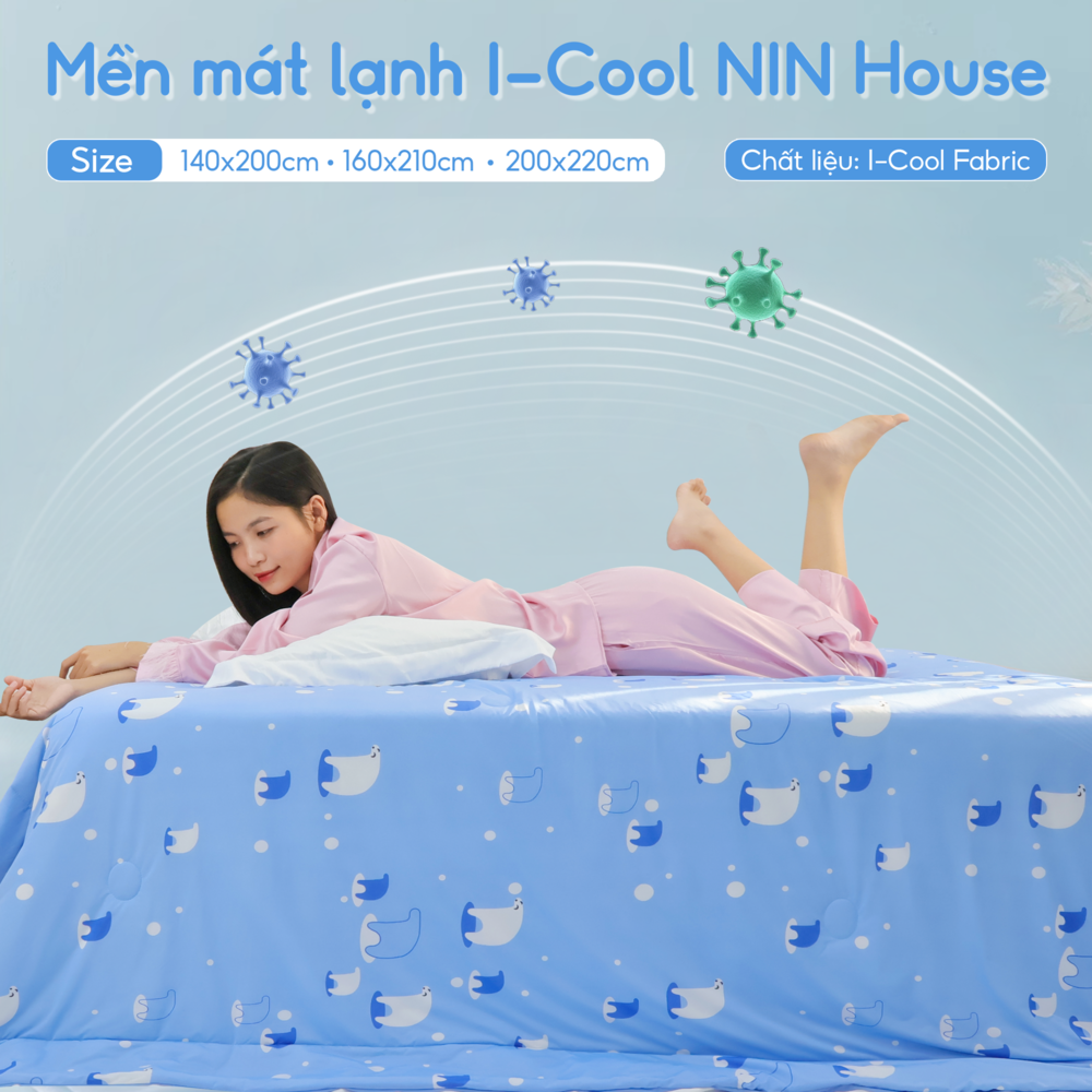 [CHĂN HÈ MÁT LẠNH] Mền lạnh I Cool Advance NIN House NM8027 2mx2m2 |Chăn mền Ice silk cao cấp, Chăn điều hoà nhiều độ