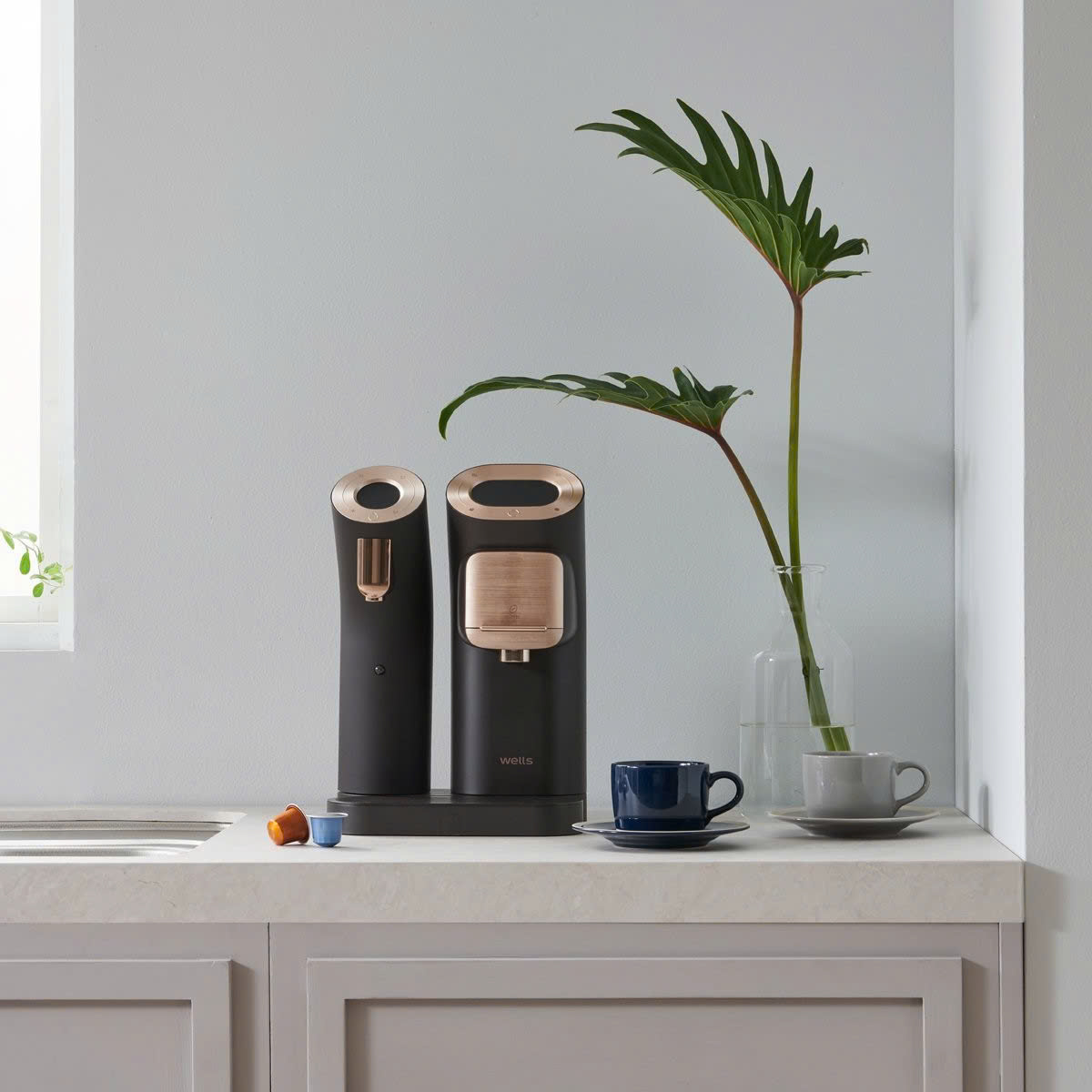 Máy pha viên nén Trà và Cafe Wells Home Cafe [TẶNG KÈM Khay đựng viên nén] - Hàng chính hãng