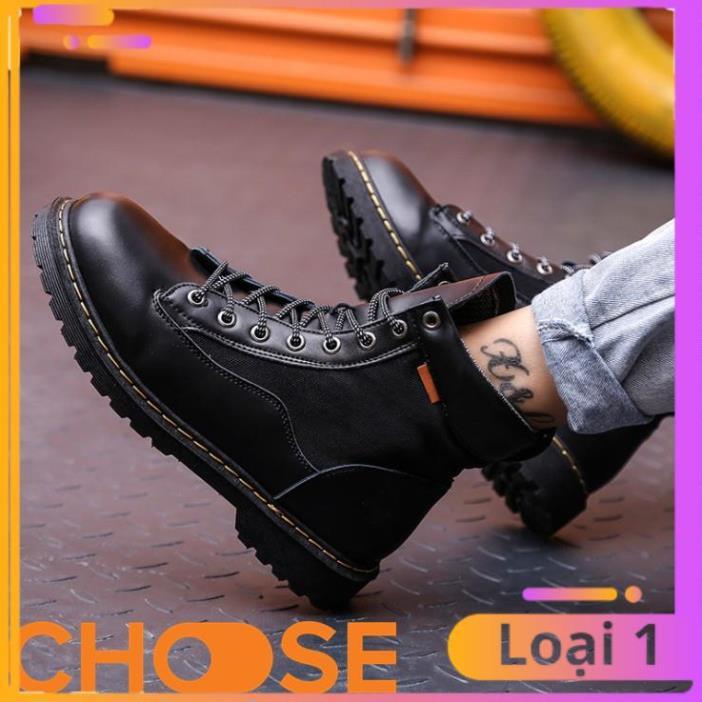 Giày Nam Boot Nam Cổ Cao Choose Màu Trơn Bụi Bặm G2616