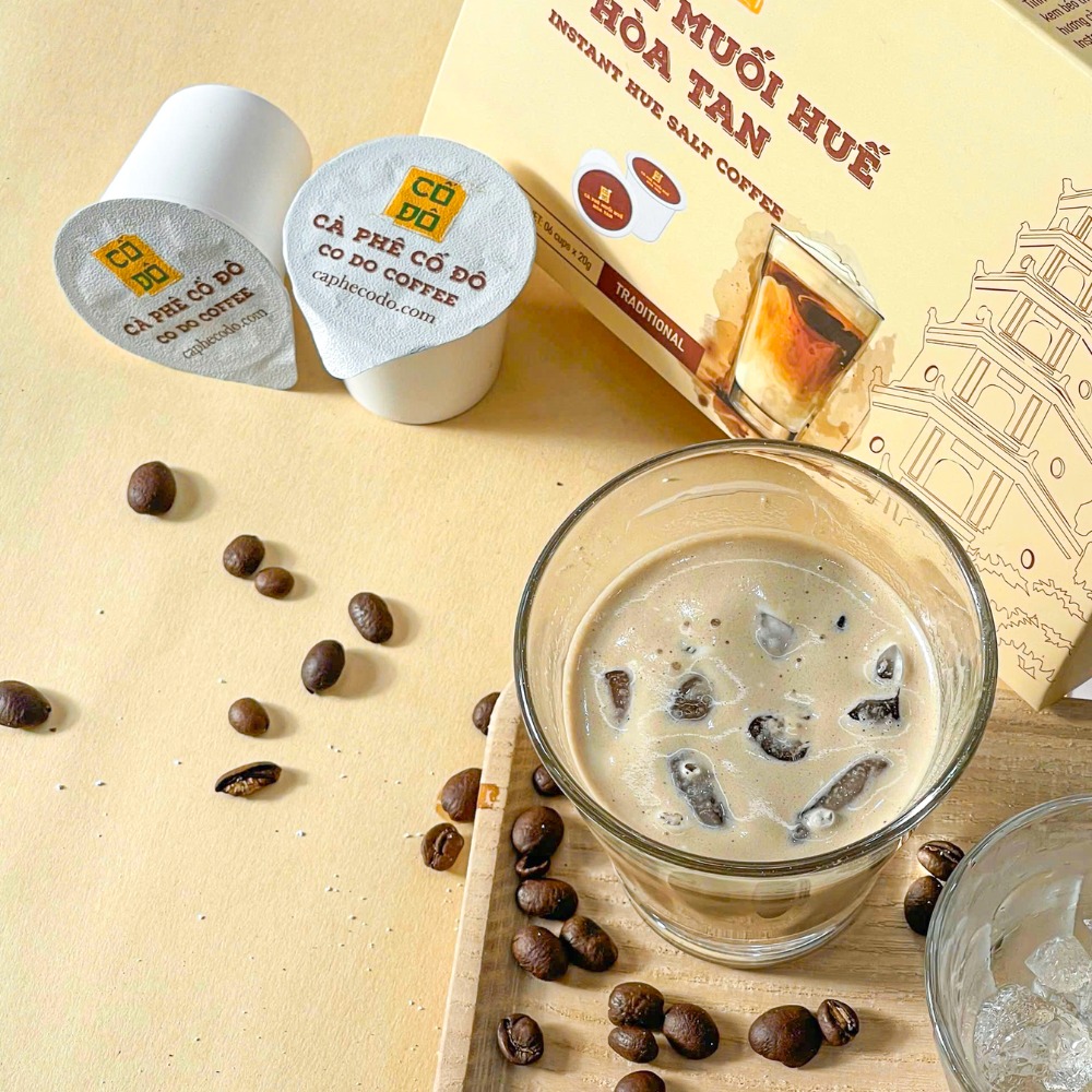 Hộp 10 gói cà phê muối Huế hoà tan Cố Đô