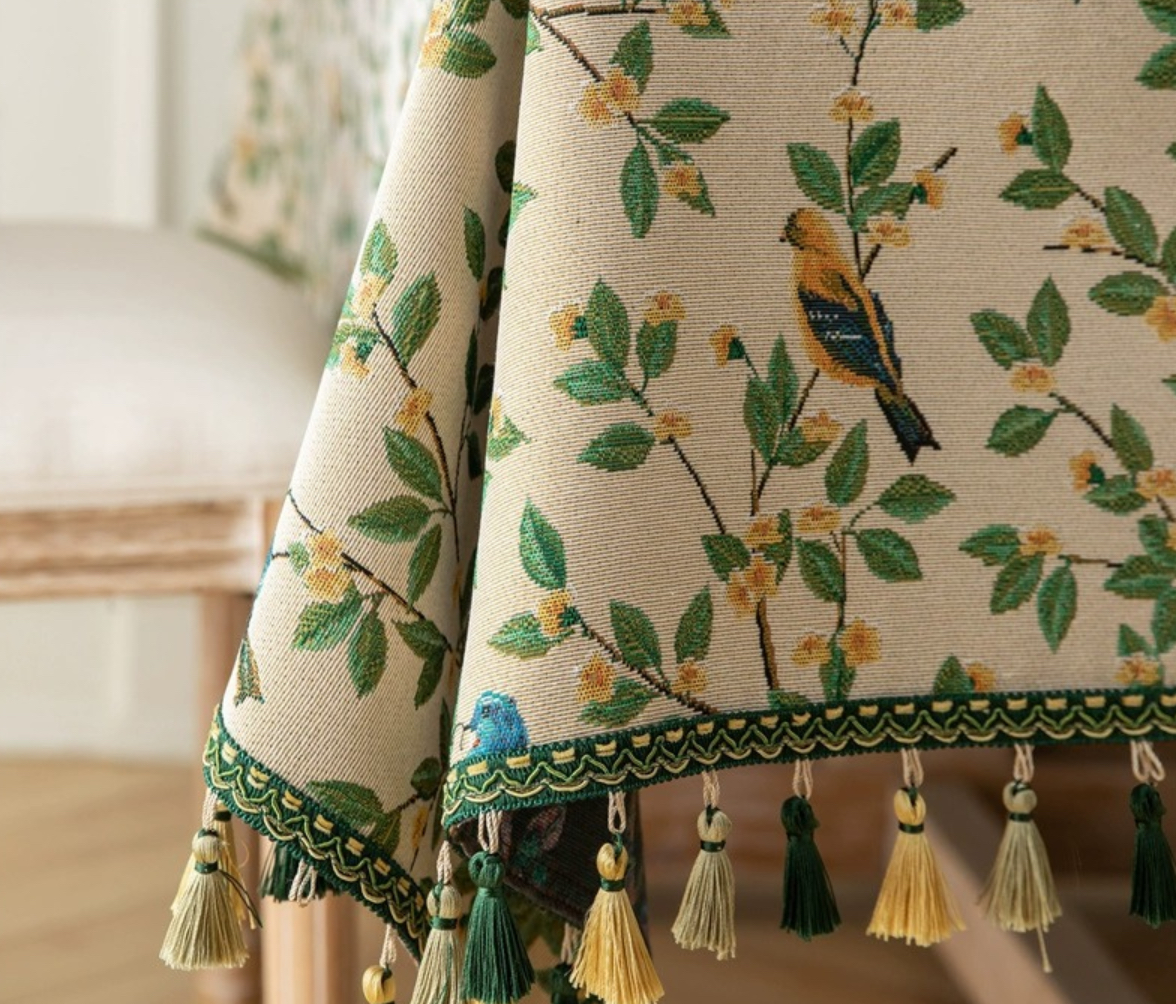 KHĂN TRẢI BÀN CHỮ NHẬT HOẠ TIẾT VINTAGE SANG TRỌNG CỔ ĐIỂN - HÀNG CHÍNH HÃNG