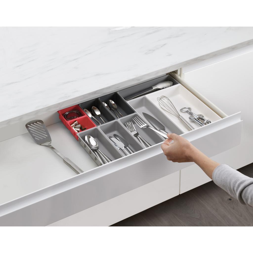 Bộ 10 khay chia ngăn kéo đựng đồ Joseph Joseph Duo 003550 (Đỏ/Xám) - Drawer Organiser Set (Grey/Red)