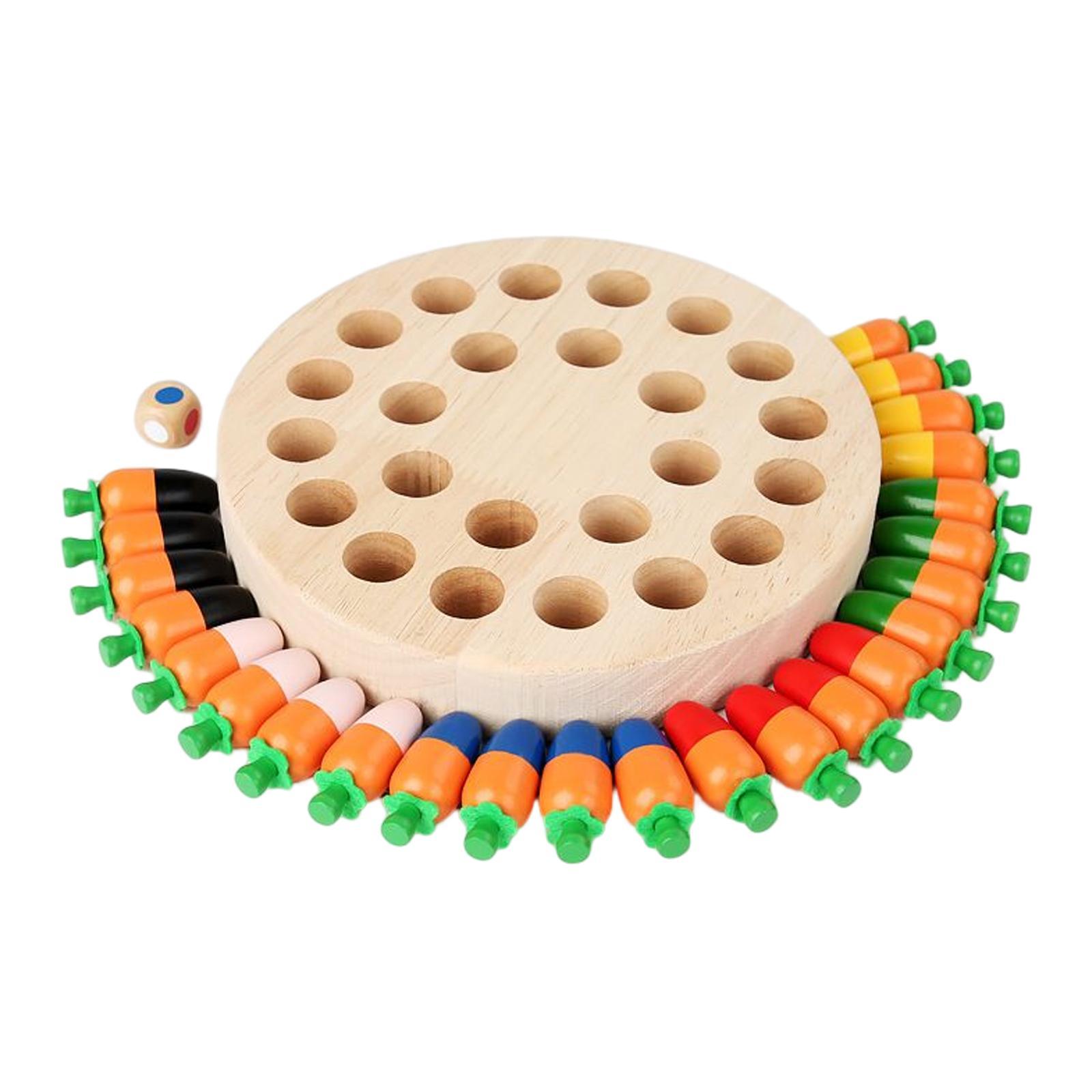 Montessori Wooden memory matching Game, Fun Block Board Game, Color Memory ,for Party Indoor