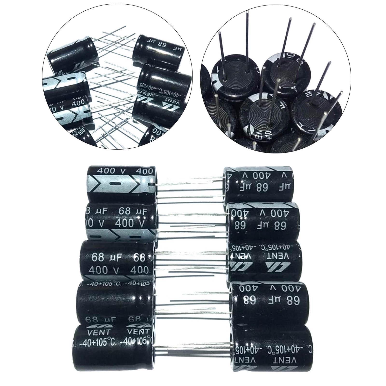 10 Pieces Electrolytic Capacitors, Radial Long Leads Electronic Component Set