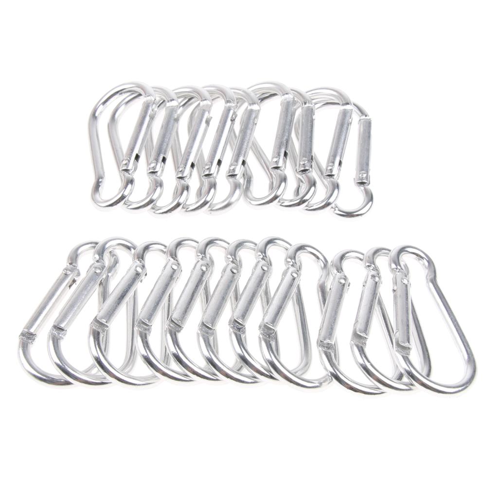 Outdoor Aluminum D-Ring Carabiner Camping Keychain Clip Snap Hook Black