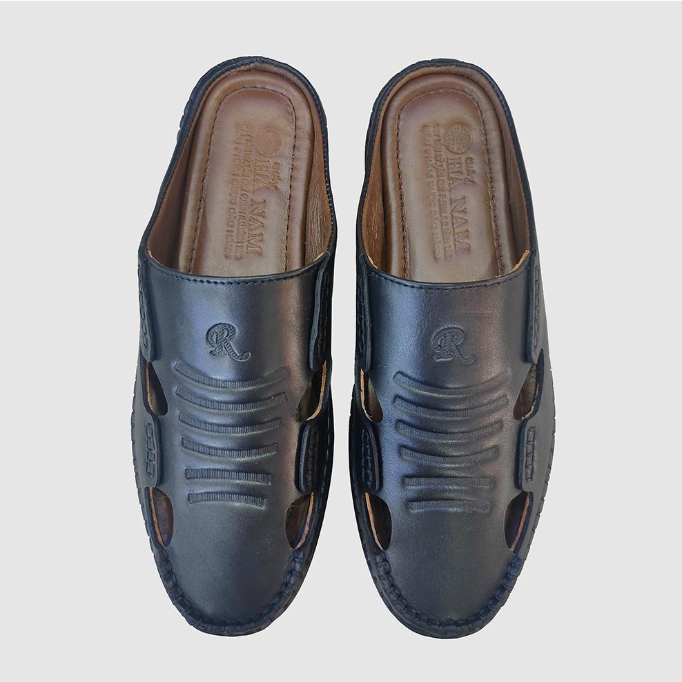 Dép Bít Mũi Nam Da Bò Thật TiTi ĐÔ Cao Cấp GSB2011d