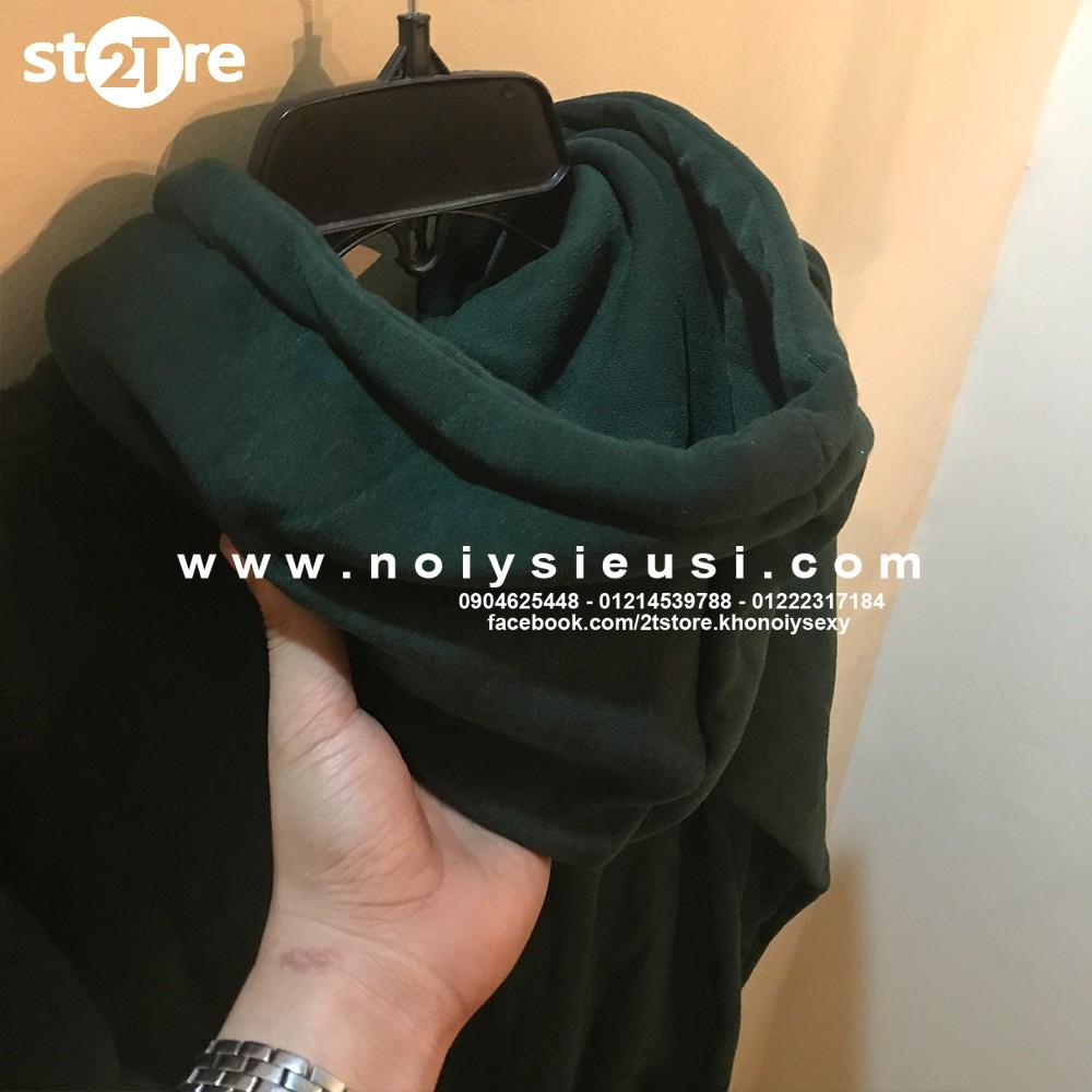 Áo hoodie unisex 2T Store H04 màu xanh rêu khoác nỉ chui đầu nón 2 lớp dày dặn đẹp chất lượng