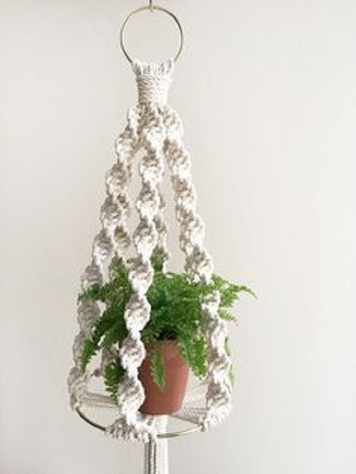 Dây tết macrame treo trang trí chậu cây cảnh lọ hoa