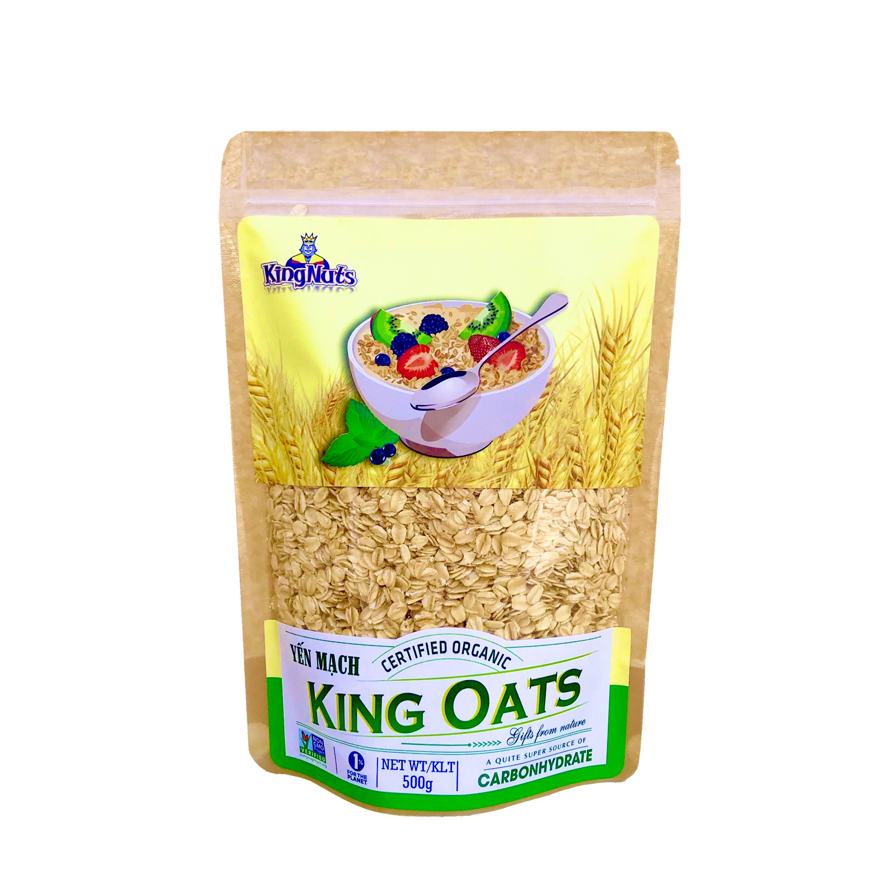 Túi Yến Mạch Úc Thương Hiệu KingNuts 500gram - Nguyên liệu nhập khẩu 100% từ úc. Tốt cho sức khỏe và giảm cân của bạn