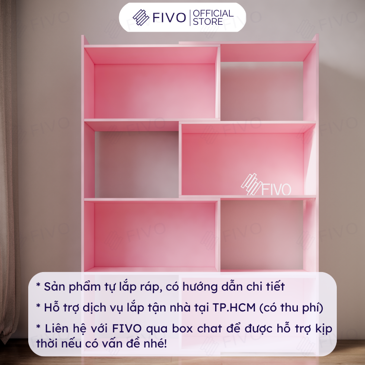 Kệ Sách Gỗ Đa Năng Tiện Lợi FIVO FB71 Ngang 110cm Màu Hồng, Đa Dụng Với Tính Năng 2IN1 Kéo Mở Tùy Thích, Dễ Dàng Lắp Ráp