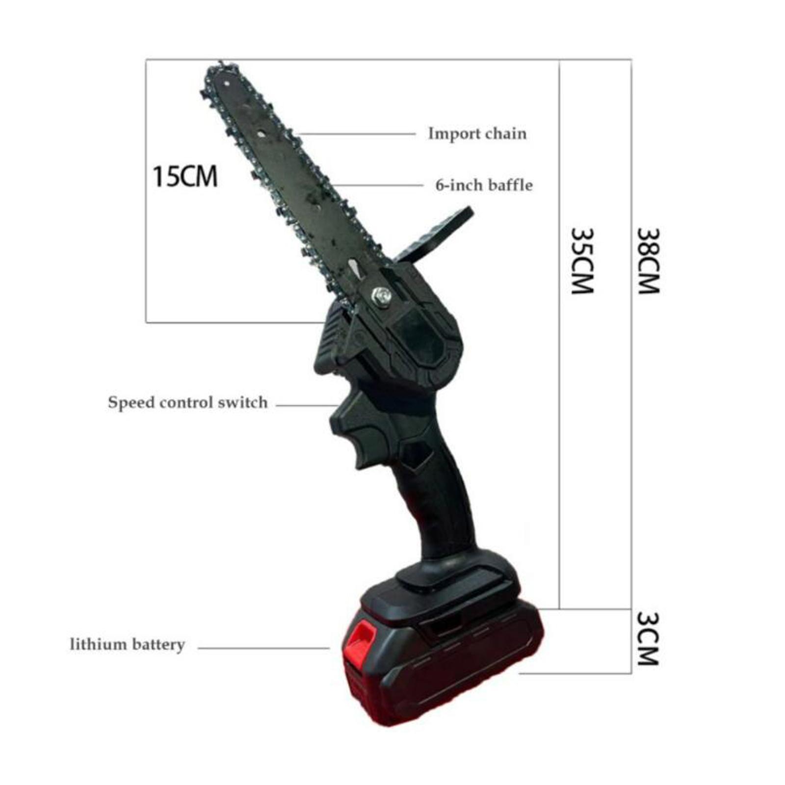 21V Electric Cordless 6inch Chainsaw Wood Cutter Mini Woodworking EU Plug