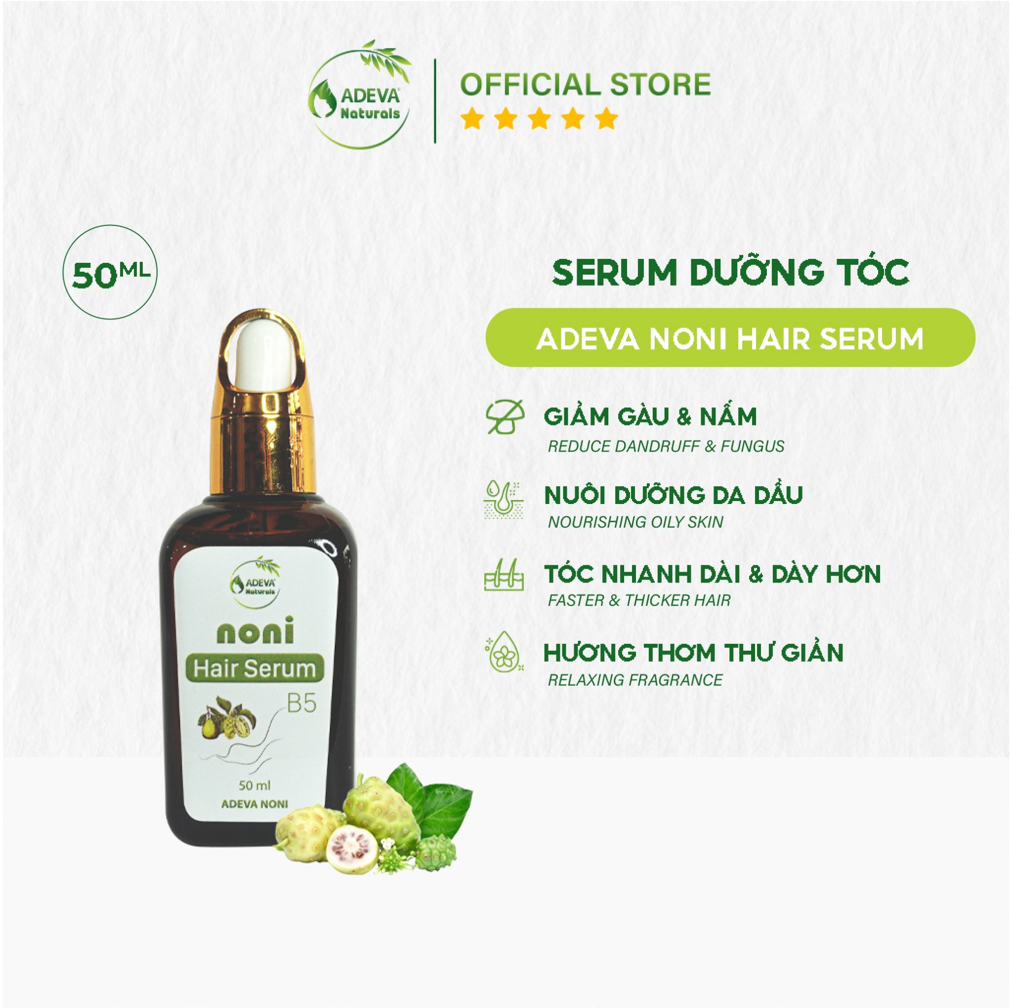 Serum Dưỡng Tóc ADEVA NONI SERUM Dưỡng Ẩm Cho Tóc Khôi Phục Mái Tóc Bị Hư Tổn 50ML