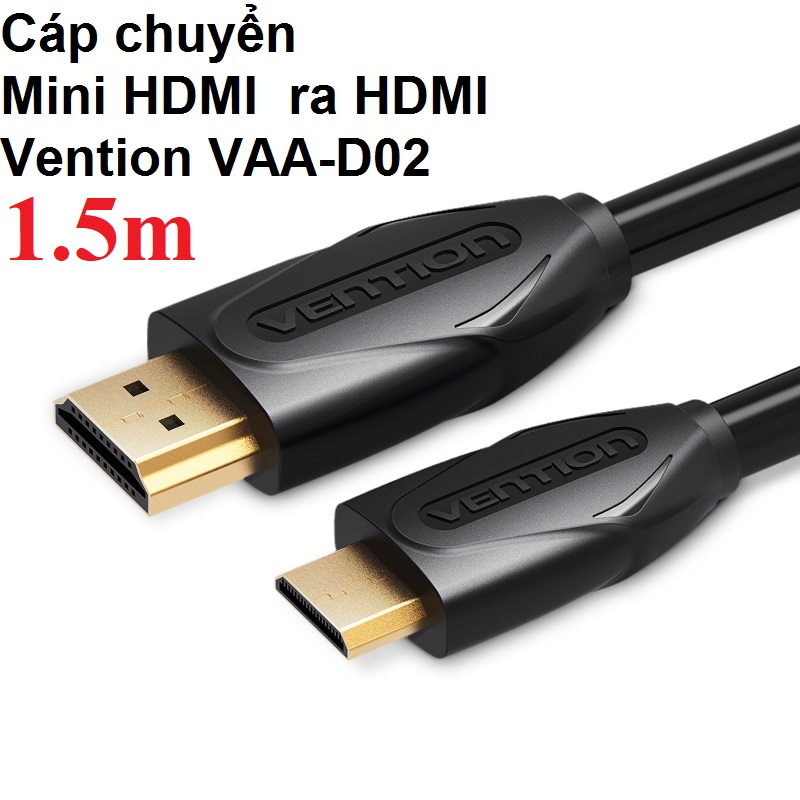 [ Mini HDMI ra HDMI ]  Cáp chuyển / Đầu chuyển Mini HDMI ra HDMI 4K  full HD Vention VAA-D02 AISB0 AGHB _ Hàng chính hãng