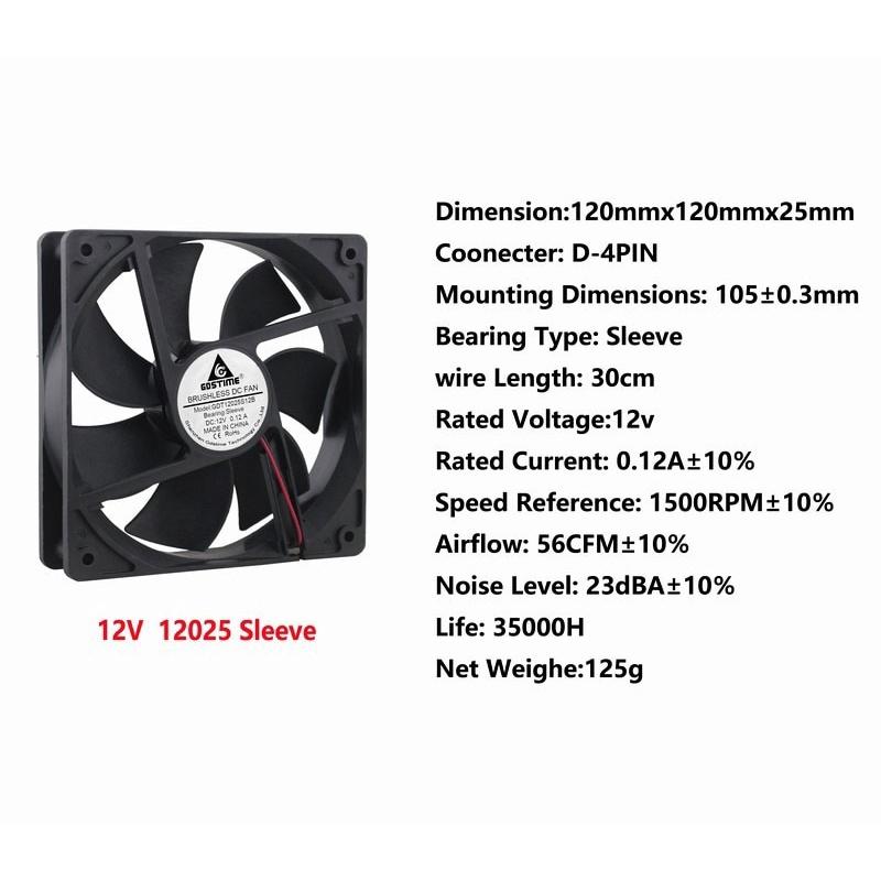 1 pcs Gdstime 4Pin 1 inches 11x11x11mm 11V Mute Plastic Brushless Computer DC Cooling Fan 11mm x 11mm 1111 Two Wires