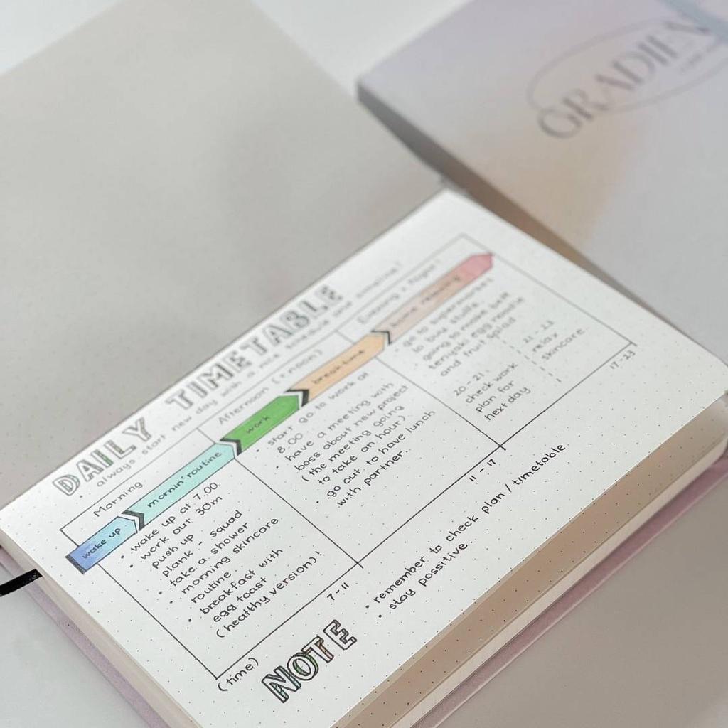 Sổ tay ghi chép dotgrid Crabit 130gsm làm bullet journal - Gradient Trắng