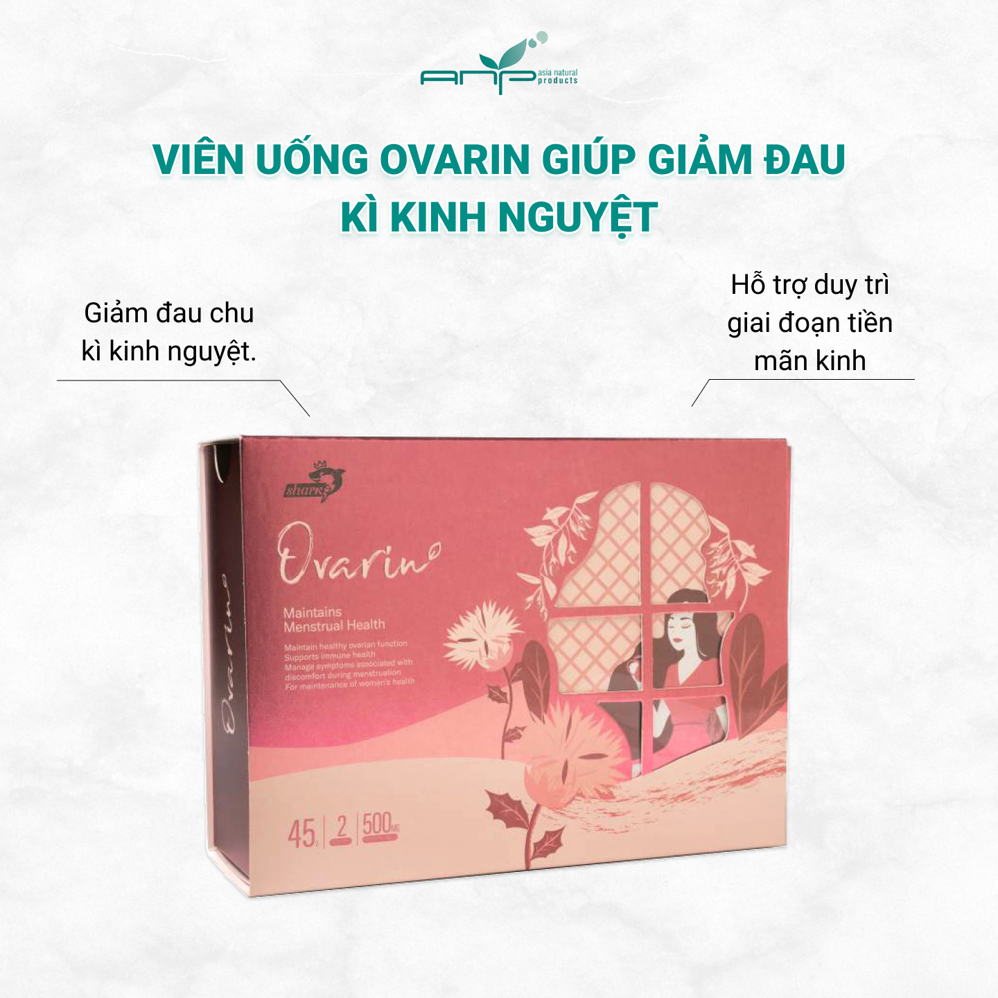 Viên Uống Hỗ Trợ Sức Khỏe Giai Đoạn Tiền Mãn Kinh Ovarin Chiết Xuất Từ Trà Xanh Giúp Giảm Đau Trong Chu Kì Kinh Nguyệt Cho Phụ Nữ