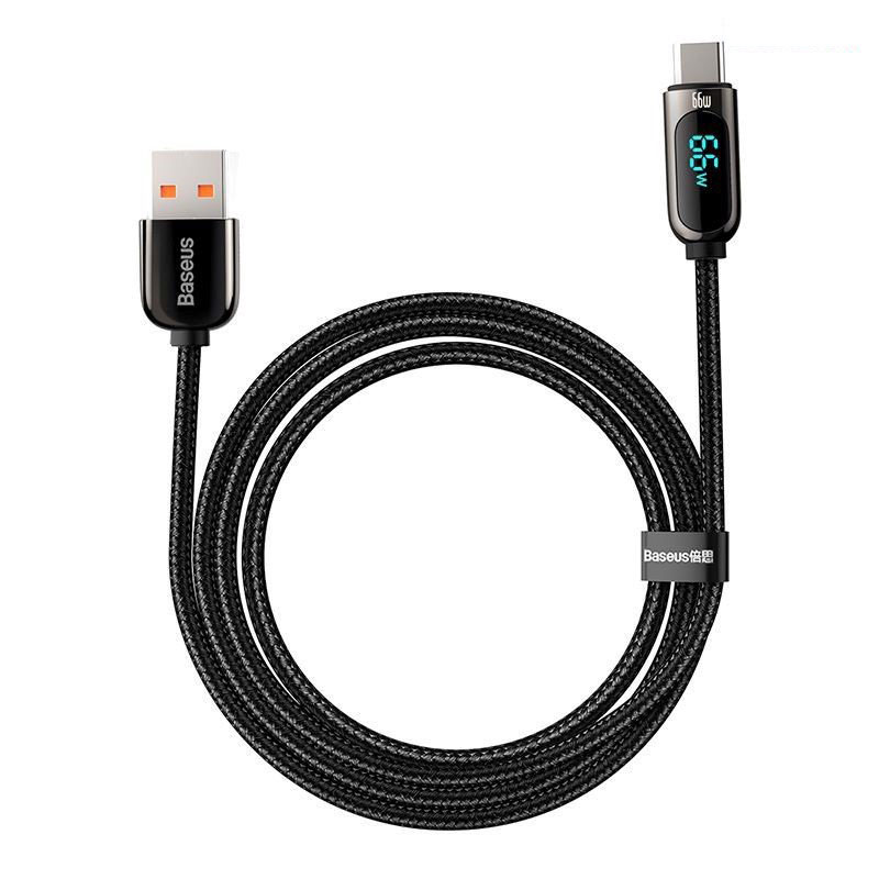 Cáp Sạc Nhanh Baseus Display Fast Charging Data Cable USB to Type-C 66W dùng cho Samsung,HTC,huawei, Xiaomi...- Hàng chính hãng