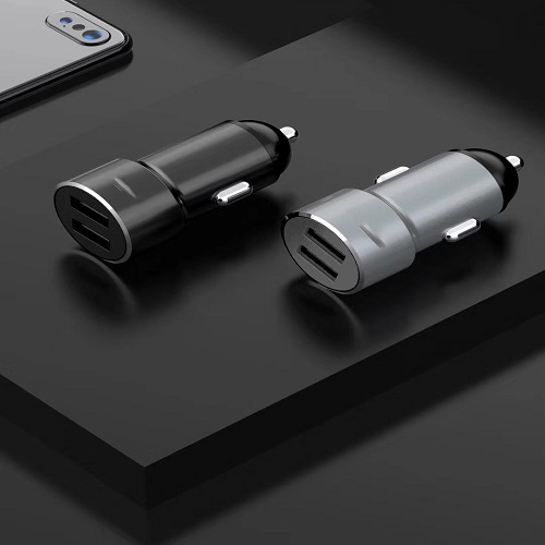 Tẩu sạc nhanh kim loại 2 cổng usb dùng cho xe ô tô