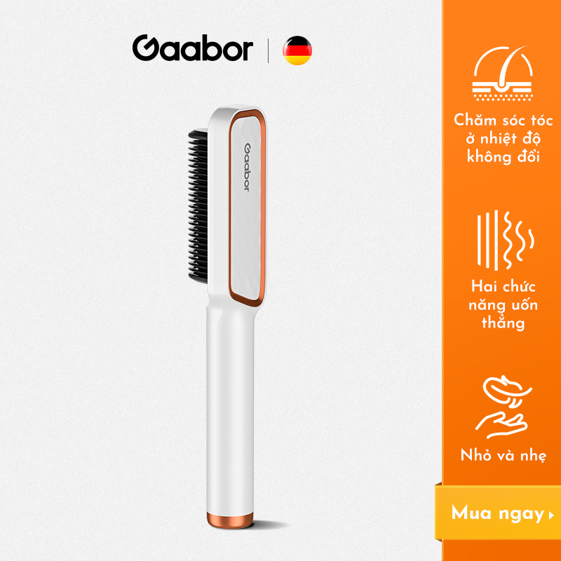 Lược điện chải tóc đa năng 2in1 làm thẳng, uốn tóc GAABOR GHC-N45A tùy chỉnh nhiệt độ, màn hình LCD cao cấp - Hàng chính hãng