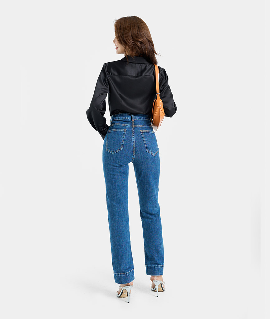 Áo Sơ Mi Nữ Thời Trang HNOSS Lụa Form Ôm HNASM018