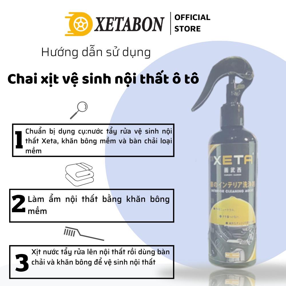 Vệ Sinh Ghế Da - Vệ Sinh Nội Thất Ô tô, Taplo, Dung Dịch Làm Sạch Xe Hơi - Xịt tẩy nội thất XETA,chiết xuất từ vỏ cam