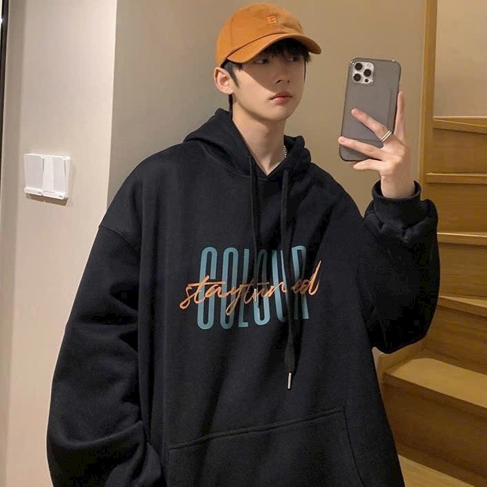 Áo hoodie logo in COLOUR tay phồng bo thun lai và tay áo ulzzang unisex form rộng, Áo khoác nỉ hoodie in logo CHỮ COLOUR tay phồng tròng đầu mũ to mềm mịn có lai tay áo nam nữ