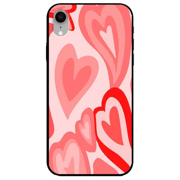 Ốp lưng dành cho iPhone X / Xs / Xs Max / Xr - Tim Viền Hồng