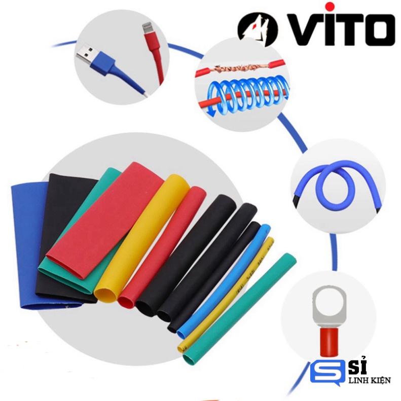 Bộ 328/530 Ống Gen Co Nhiệt VITO Cách Điện Nối Dây Các Kích Cỡ, Màu Sắc