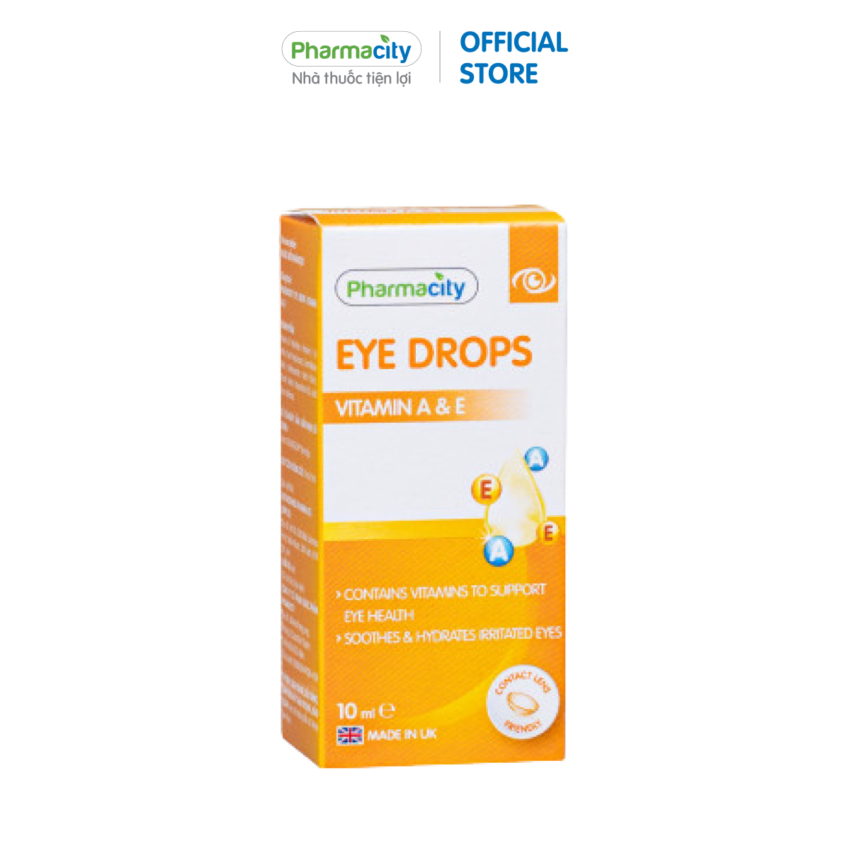 Dung dịch nhỏ mắt Pharmacity Eye Drops - Vitamin A &amp; E (Chai 10ml/ Hộp)