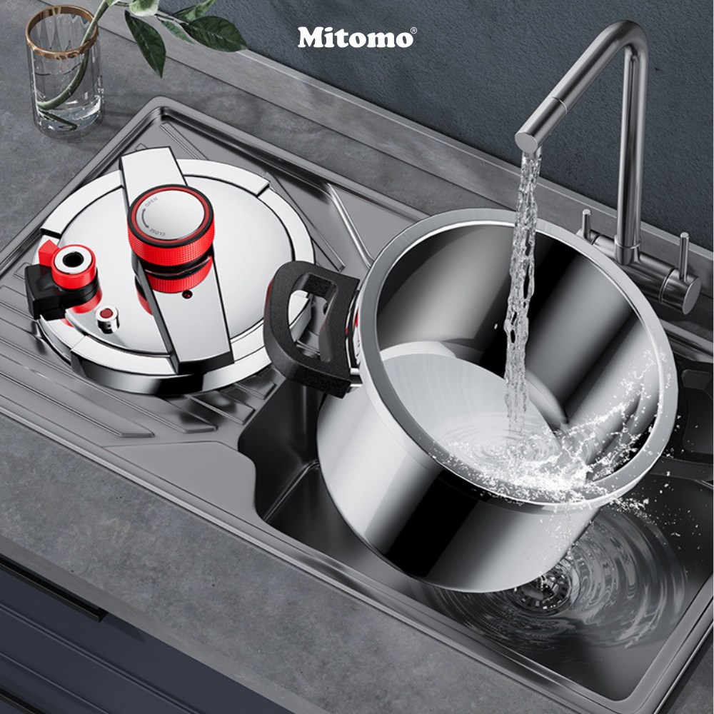 Nồi áp suất inox đáy từ cao cấp Mitomo 304AEU, nấu trên mọi loại bếp - Hàng chính hãng bảo hành 12 tháng