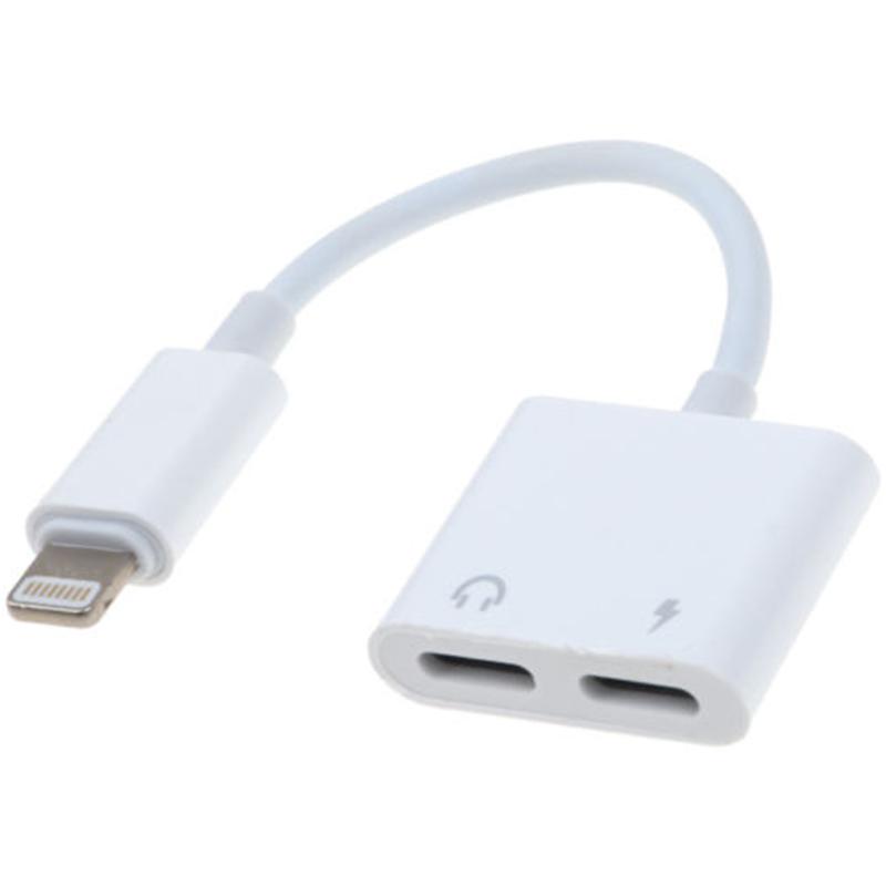 Dây Cáp Chuyển Đổi 2 Cổng Lightning Sạc Và Tai Nghe Cho iPhone X 8/8 Plus 7/7Plus - Trắng
