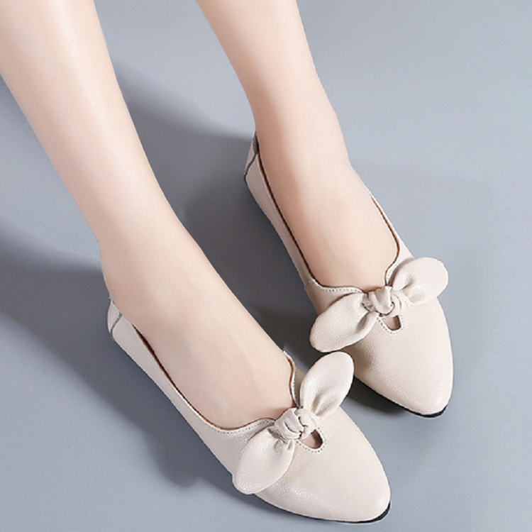 Ladies Flat Shoes Shallow Mouth Pointed pu Leather Driving Shoes