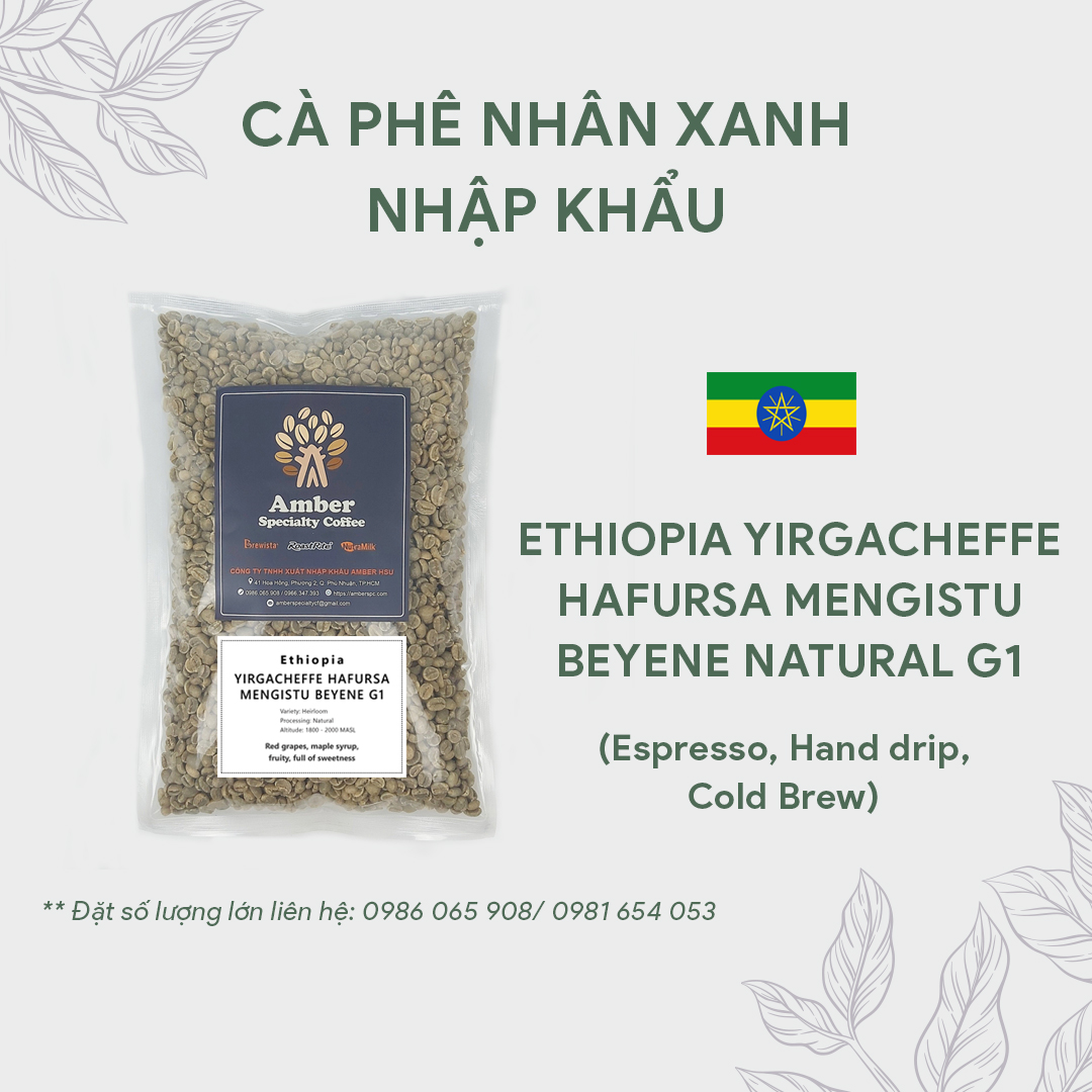 Cà phê nhân xanh Specialty Ethiopia Yirgacheffe Hafursa Mengistu Beyene Natural G1