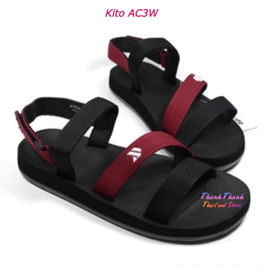 Dép sandal nữ Kito Thái Lan AC3W , Sandal học sinh, quai dán, đế cao su mềm đi êm chân, không hôi chân
