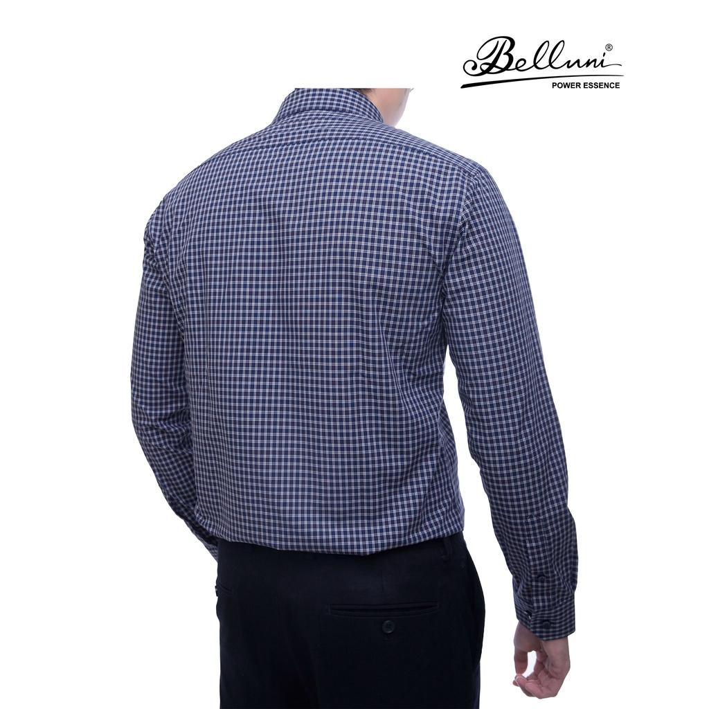 Áo sơ mi nam SlimFit tay dài cao cấp BELLUNI sợi tre chống nhăn kẻ ô sang trọng - ADS.BPS.BE.156.B1