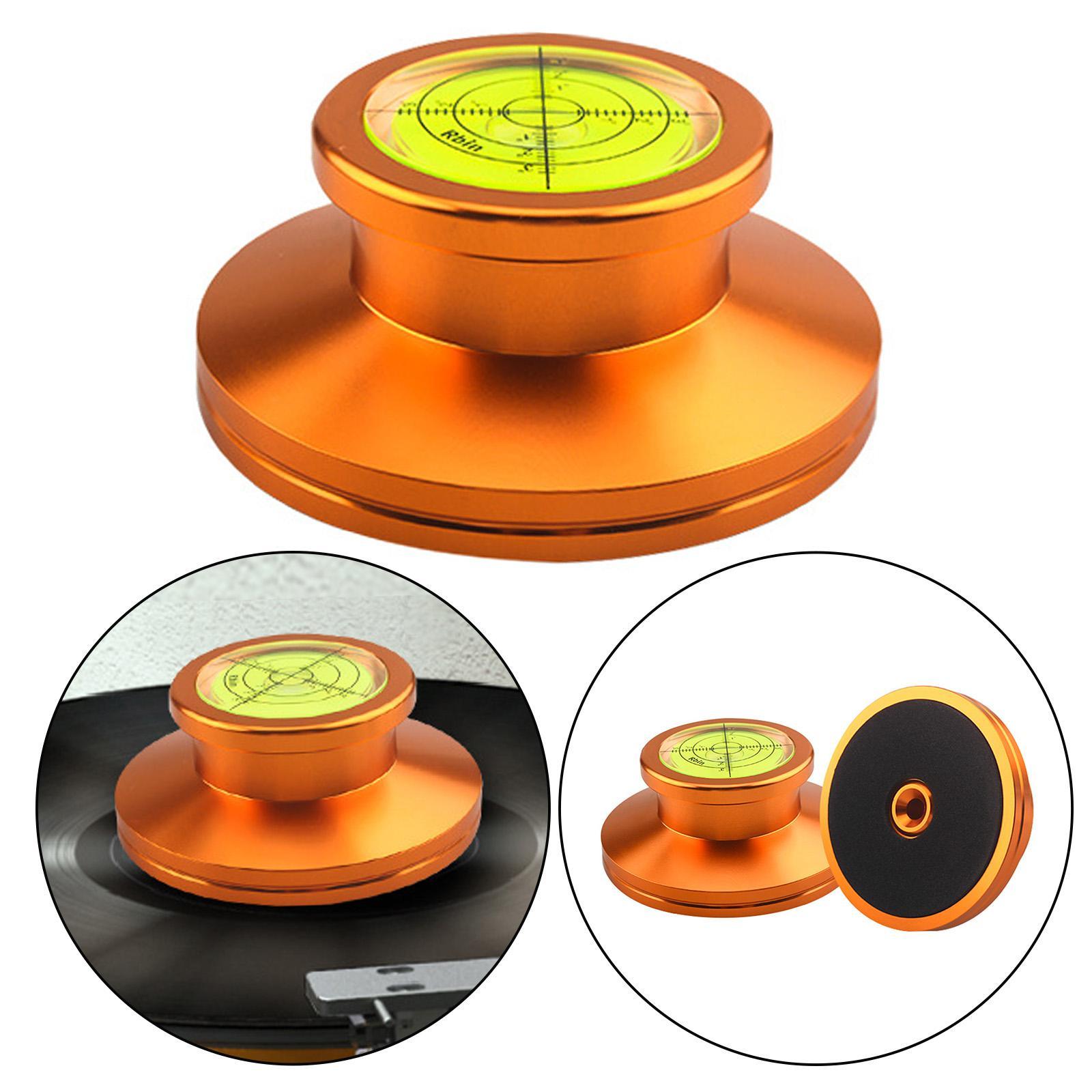 LP Vinyl Disc Stabilizer Turntable Record Weight 50/ 60Hz Soft pad Golden