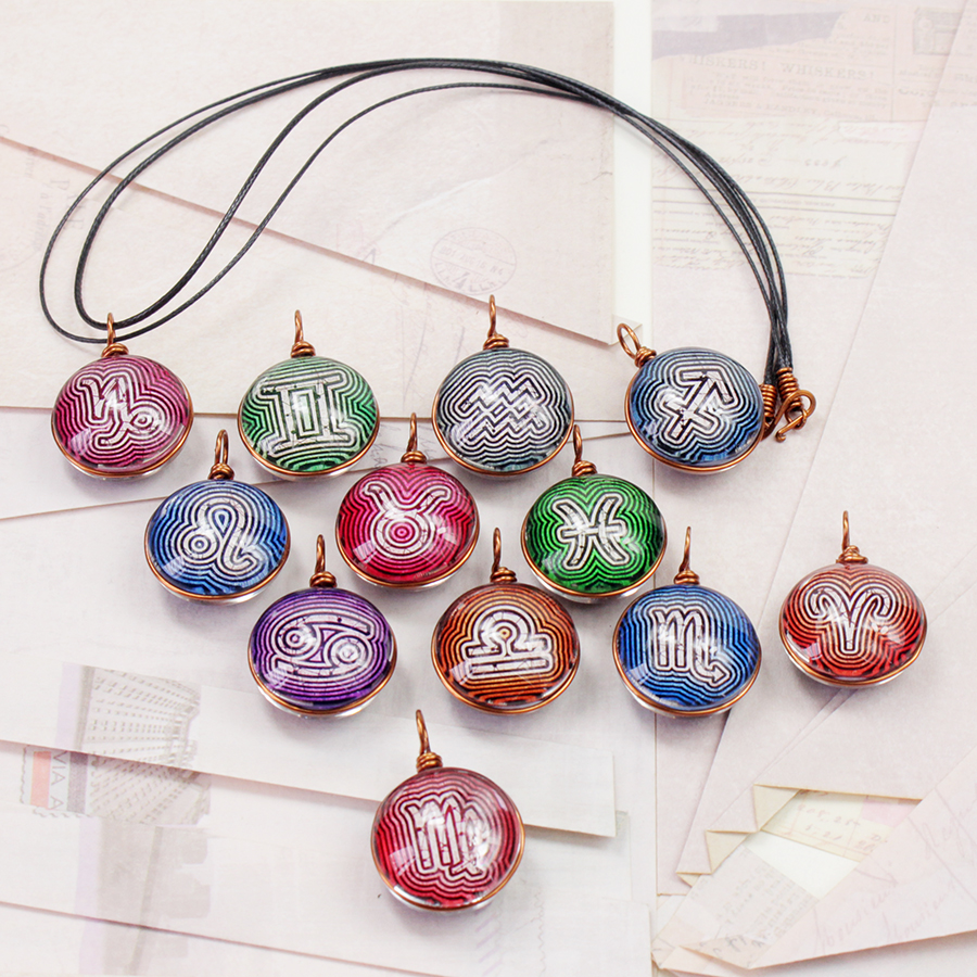 Dây chuyền 12 cung hoàng đạo Zodiac màu sắc tươi sáng 06647-M1