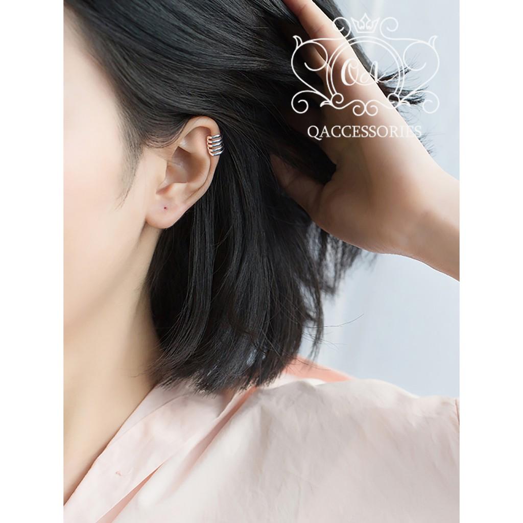 Khuyên tai bạc 925 kẹp vành tầng bông nam nữ layer S925 EARCUFF Silver Earrings QA SILVER EA210108