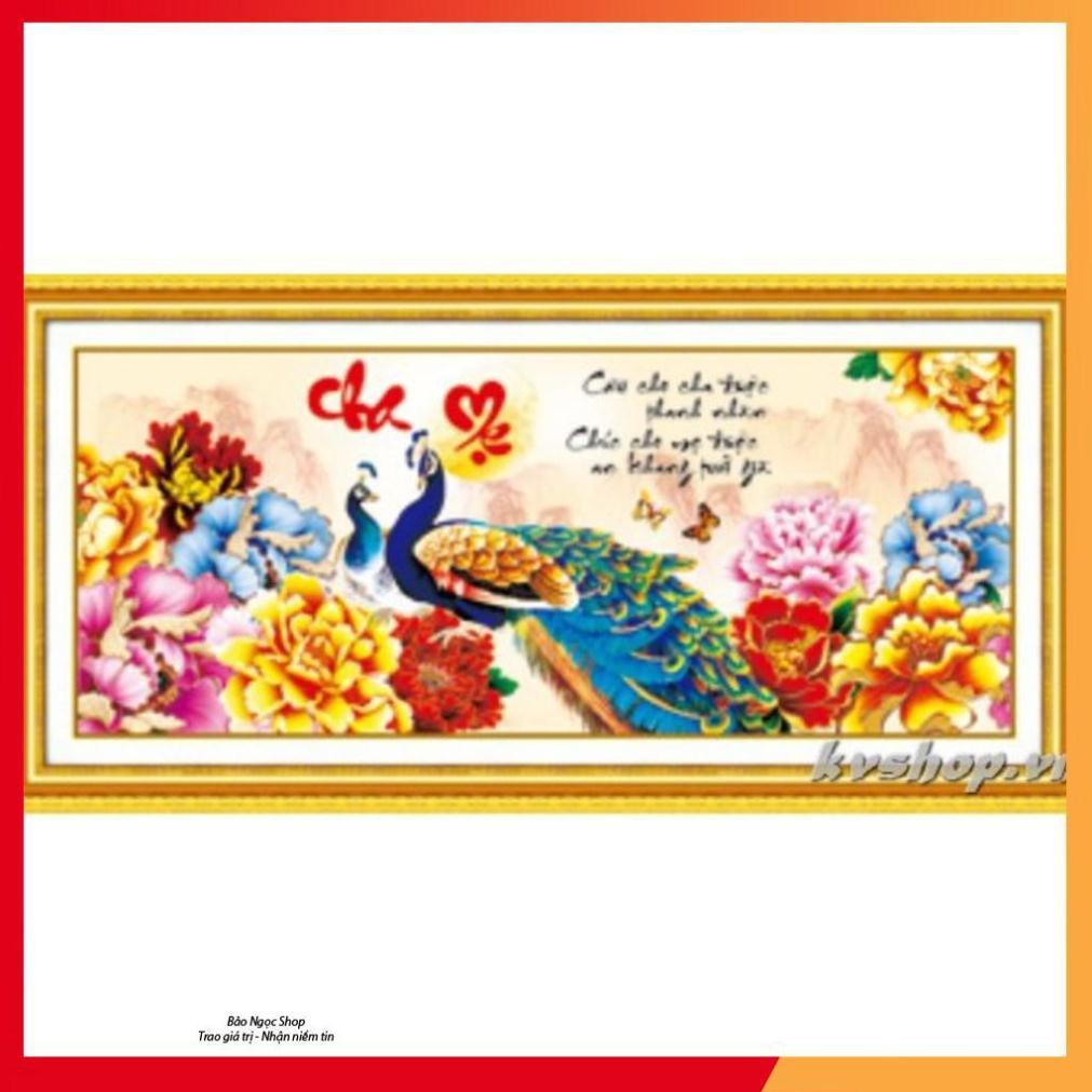 Tranh Thêu Chữ Thập Cha Mẹ DLH  88829, 103x48cm, chưa thêu