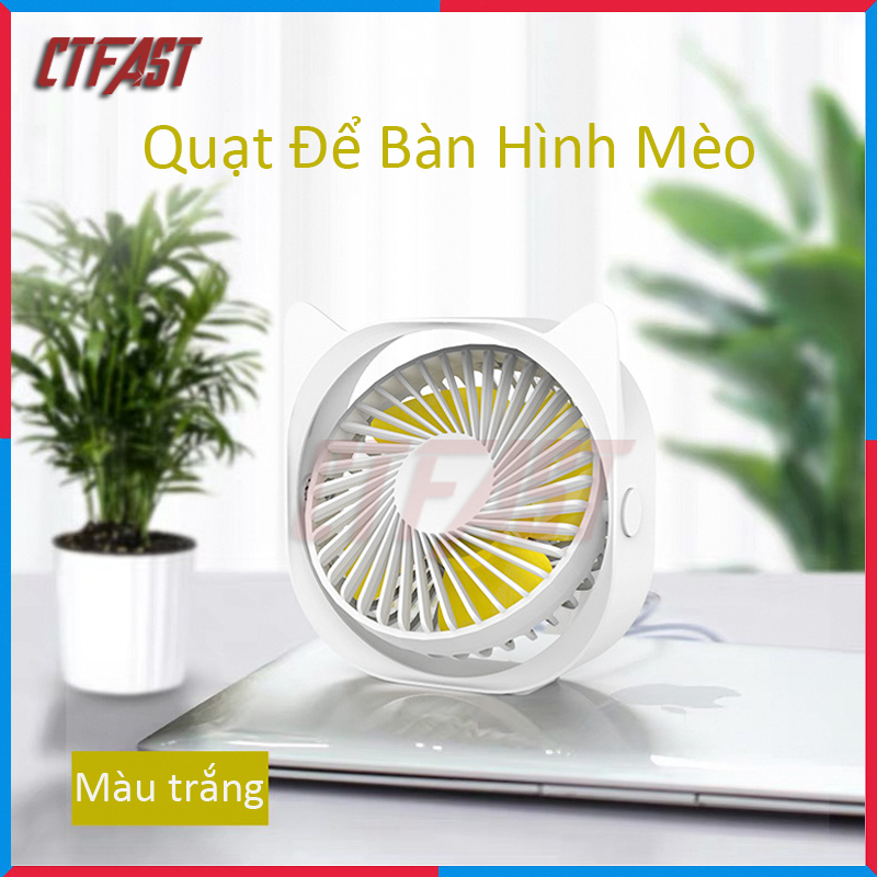 Quạt mini để bàn, quạt USB tích điện cầm tay CTFAST - M109 : Thiết kế thông minh 3 tốc độ làm mát, chất liệu cao cấp bền bỉ, điều chỉnh 360 độ, không gây ồn, pin sạc 1200mah, dễ dàng mang theo sử dụng - hàng chính hãng