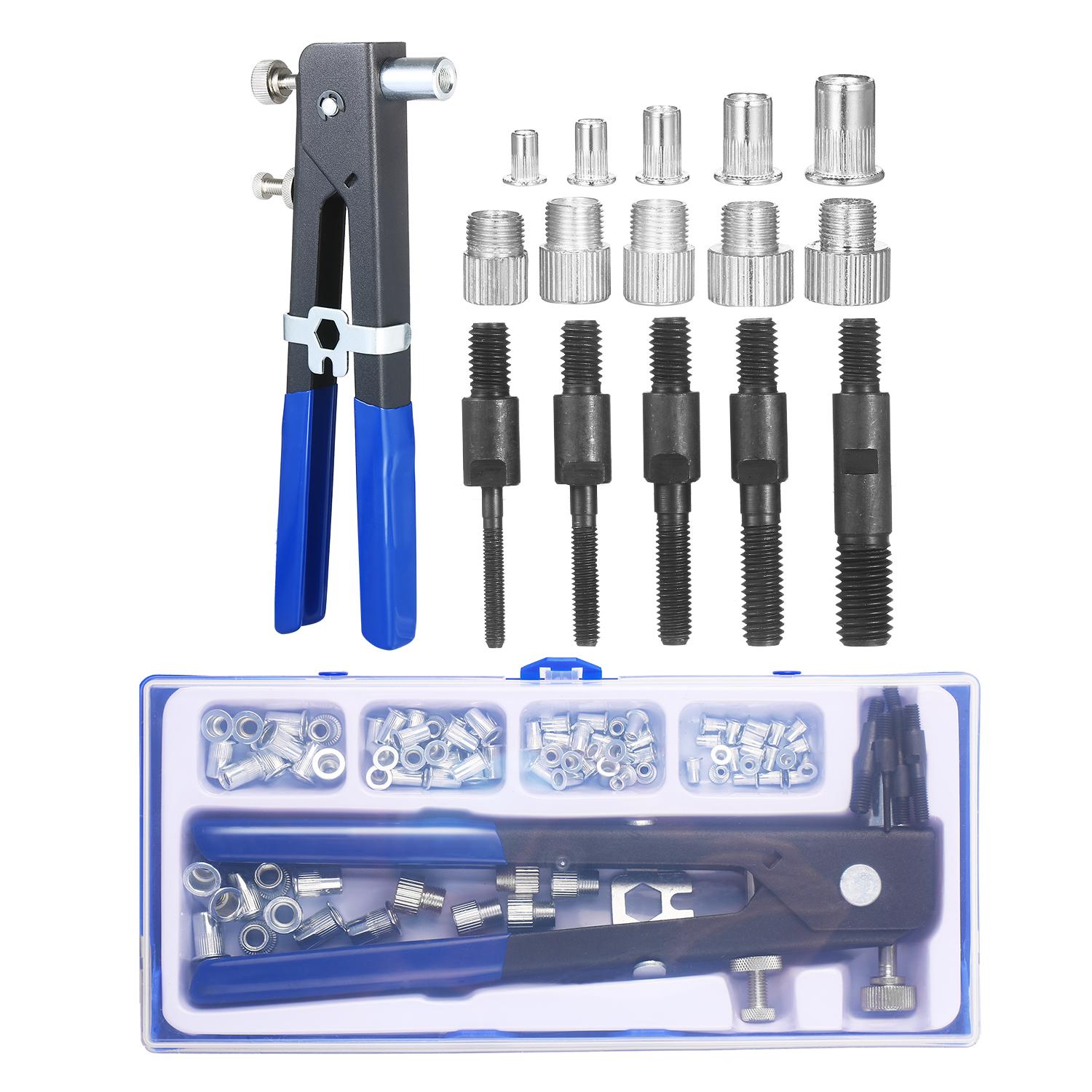 86PCS Rivet Nut Tool Kit Set Blind Rivet Nut Hand Riveter Wrench Threaded Insert Tool Rivet Nut Gun with Metric Rivet