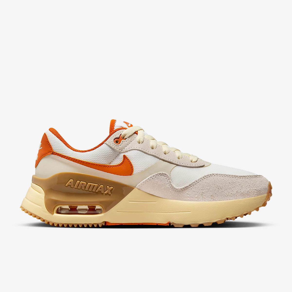 Giày thời trang Nữ W NIKE AIR MAX SYSTM - SAIL/CAMPFIRE ORANGE-LT OREWOOD BRN - 8.5 US