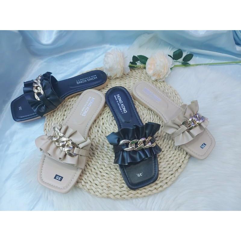 Dép nữ quai bèo khóa xích xinh xắn