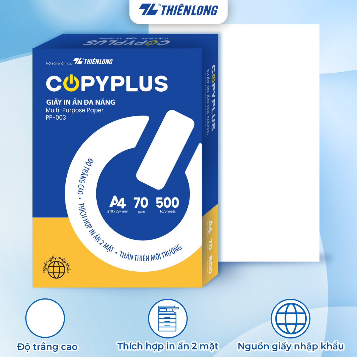 Ream giấy A4 70 gsm Thiên Long Copy Plus PP-003 (500 tờ) - Hàng nhập khẩu
