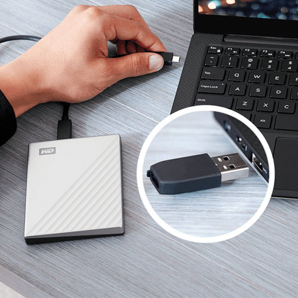 Ổ Cứng Di Động WD My Passport 1TB 2.5 USB 3.2 - WDBYVG0010B-WESN - Hàng Chính Hãng